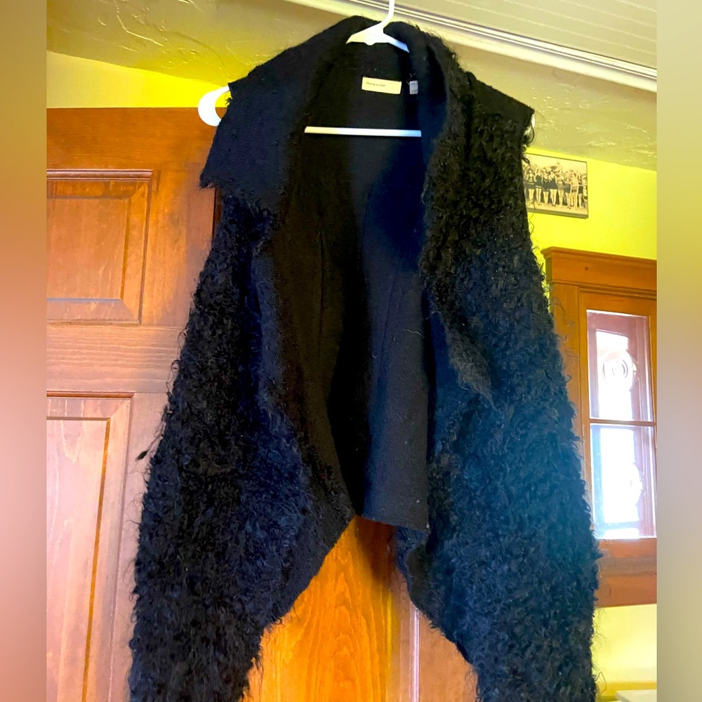 Shepherdess wool jacket from Anthropologie. Nicely drapes. Size M